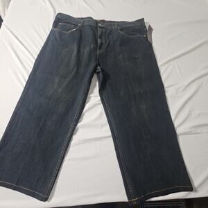 VTG Y2K Perry Ellis Wide Leg Dark Wash Jeans Mens 46x30 Grunge Western